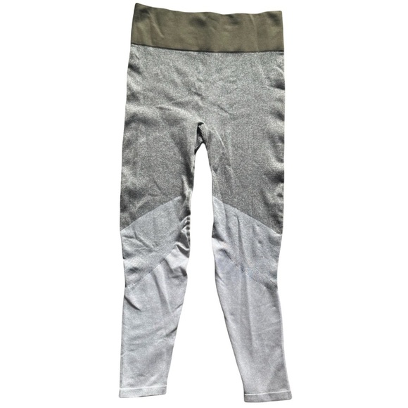 Aerie Seamless Chill Play Move Leggings – Olive Green/Grey Colorblock - Size L - Picture 1 of 3